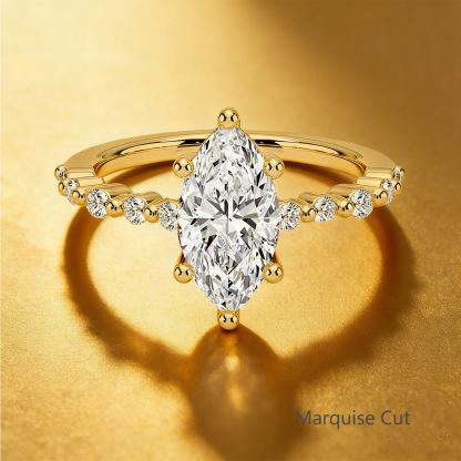 Bold&Chice 0.8-10CT Floating-Shared Prong Moissanite Ring, S925 Silver Lab Created Diamond, Sleek Multi-Cut Statement Ring for Her