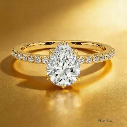 Bold&Chice 0.8-10CT Luxury Pave Moissanite Ring, 18K Gold Plated  S925 Silver Lab Created Diamond, Elegant Multi-Cut Statement Ring for Her