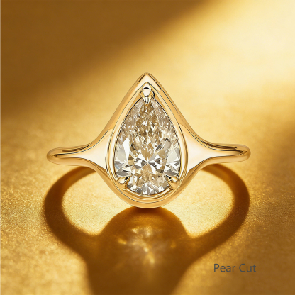 Bold&Chice 1-3CT East-West Setting Moissanite Ring, S925 Silver Lab Created Diamond, Sleek Multi-Cut Statement Ring for Her