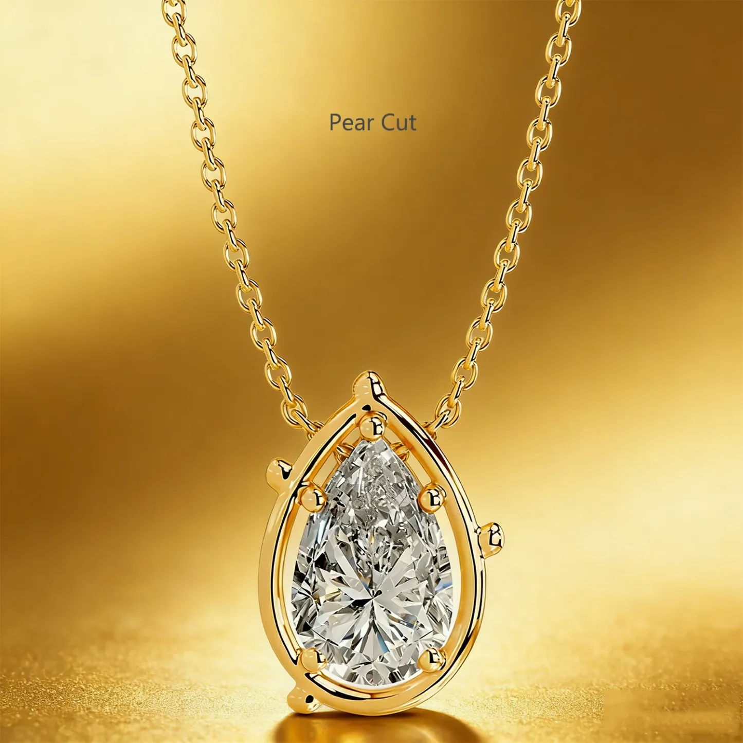 Bold&Chice 2-3CT Flora Series Moissanite Pendant Necklace, 18K Gold Plated S925 Silver Lab Created Diamond,Perfect Daily Wear & Birthday Gift for Women