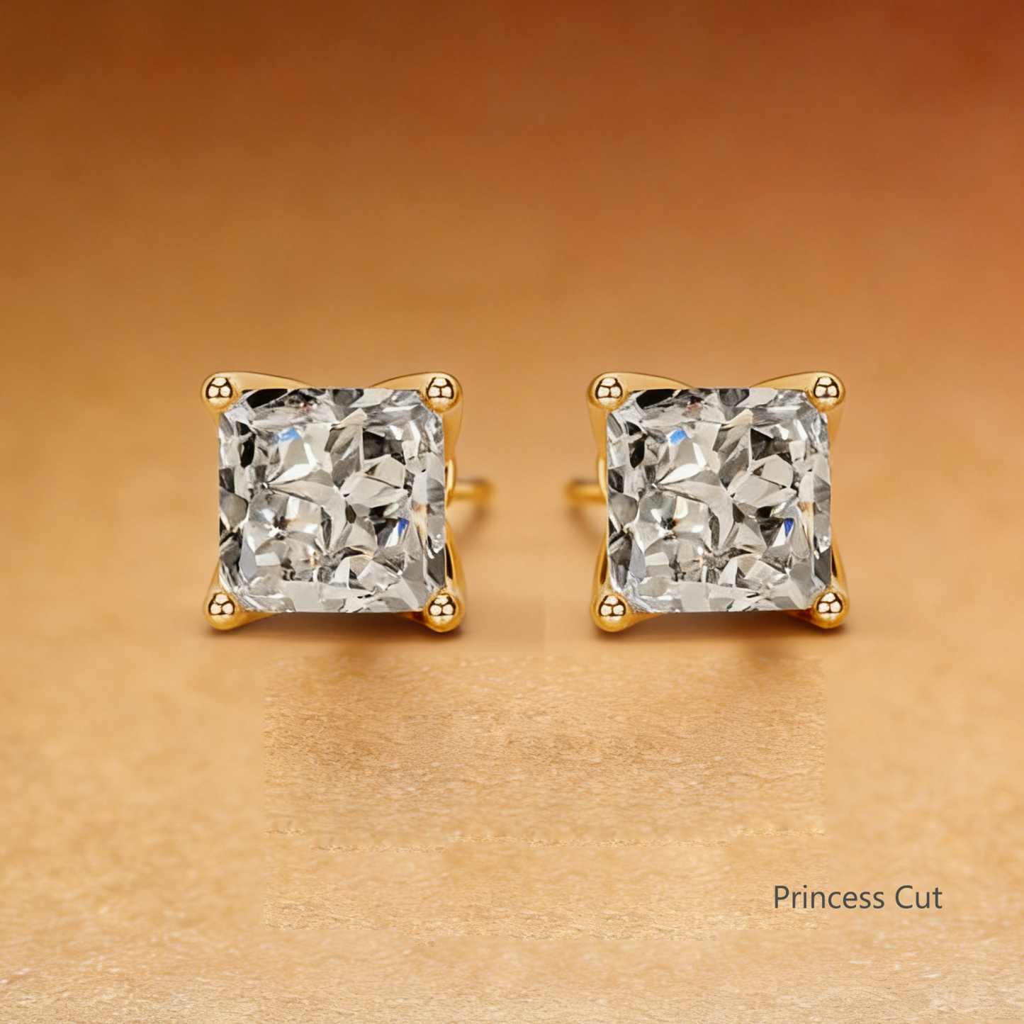 Bold&Chice 2CT Timeless Tulip Collet Moissanite Stud Earrings, S925 Silver Lab Created Diamond, Elegant Floral Statement Earrings for Her