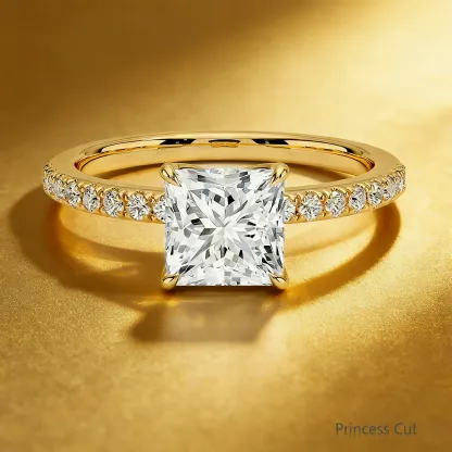 Bold&Chice 0.8-10CT Luxury Pave Moissanite Ring, 18K Gold Plated  S925 Silver Lab Created Diamond, Elegant Multi-Cut Statement Ring for Her