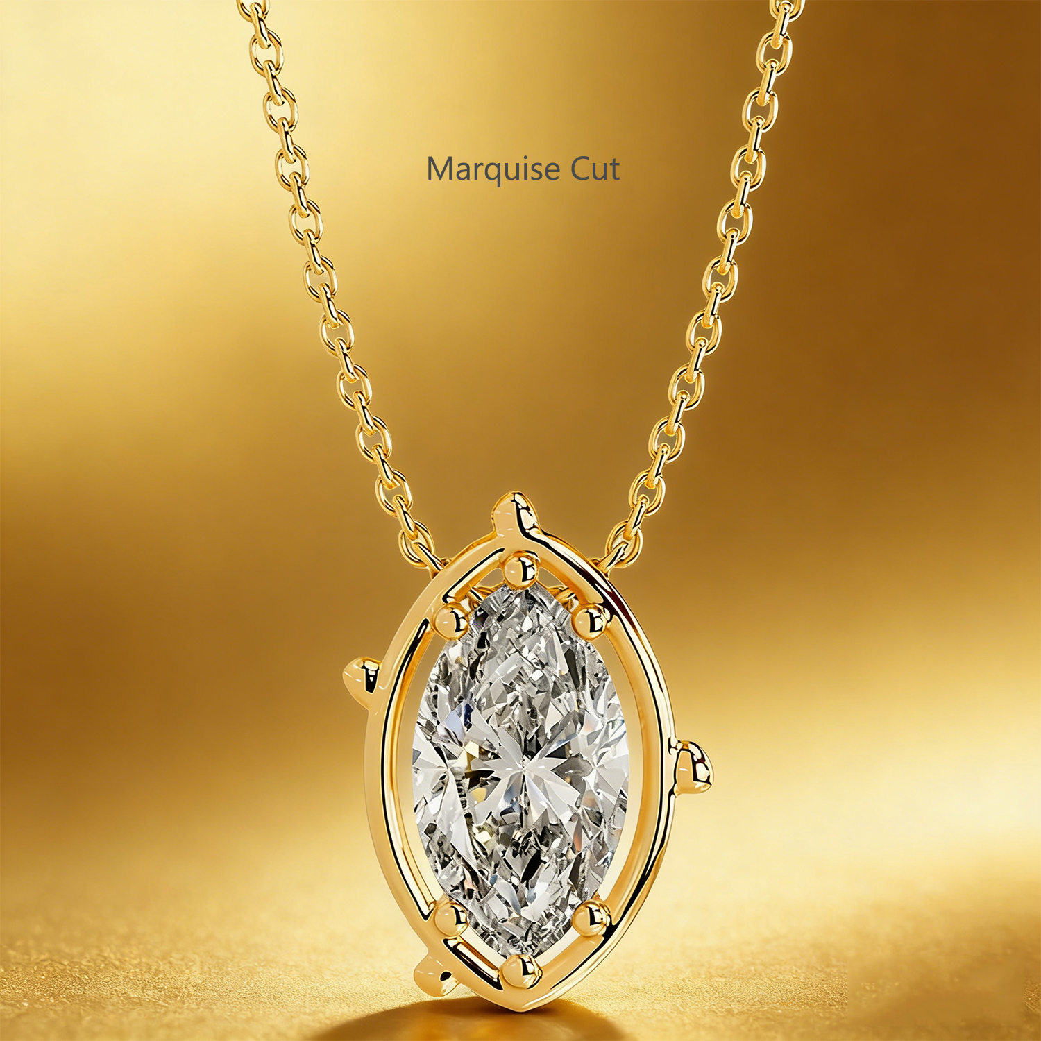 Bold&Chice 2-3CT Flora Series Moissanite Pendant Necklace, 18K Gold Plated S925 Silver Lab Created Diamond,Perfect Daily Wear & Birthday Gift for Women