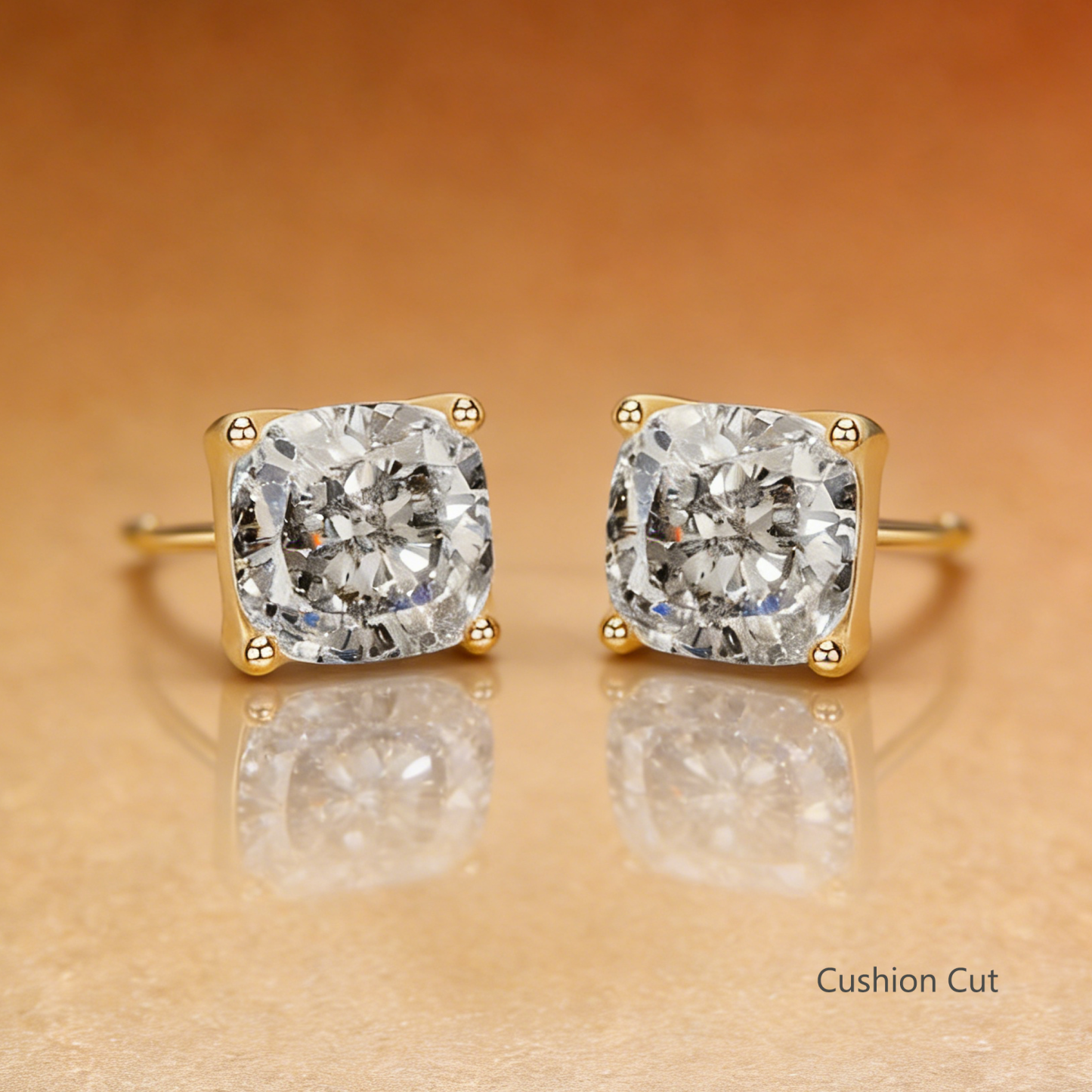 Bold&Chice 2CT Timeless Tulip Collet Moissanite Stud Earrings, S925 Silver Lab Created Diamond, Elegant Floral Statement Earrings for Her