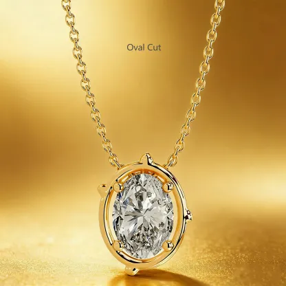 Bold&Chice 2-3CT Flora Series Moissanite Pendant Necklace, 18K Gold Plated S925 Silver Lab Created Diamond,Perfect Daily Wear & Birthday Gift for Women