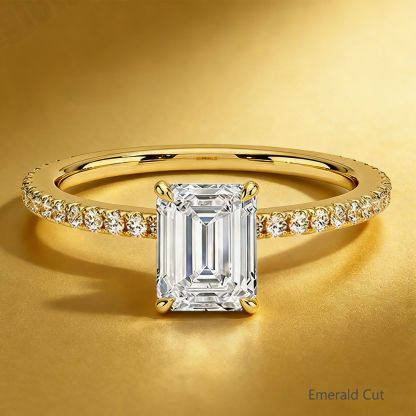 Bold&Chice 0.8-10CT Luxury Pave Moissanite Ring, S925 Silver Lab Created Diamond, Elegant Multi-Cut Statement Ring for Her