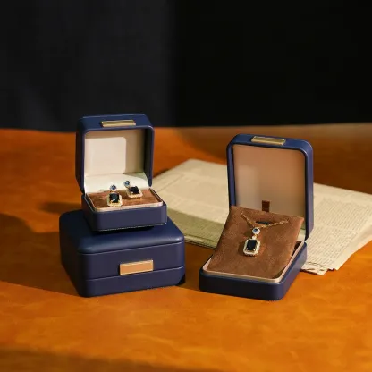 Bold&Chic Premium PU Leather Jewelry Box, Gift Storage Case for Pendants, Bracelets, Rings, Business Jewelry Organizer (Jewelry Not Included), Free Gift Included