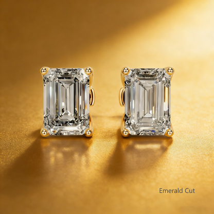 Bold&Chice 2CT Timeless Tulip Collet Moissanite Stud Earrings, S925 Silver Lab Created Diamond, Elegant Floral Statement Earrings for Her