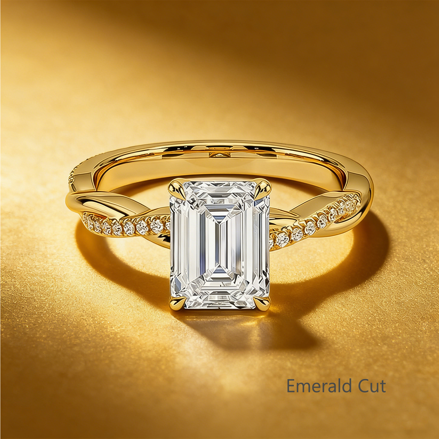 Bold&Chice 0.8-8CT Twisted Setting Moissanite Ring, Multi-Cut S925 Silver Lab Created Diamond Ring for Women