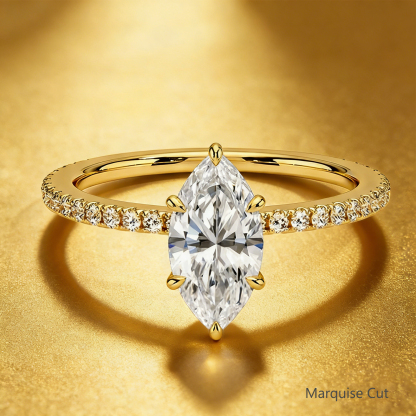 Bold&Chice 0.8-10CT Luxury Pave Moissanite Ring, S925 Silver Lab Created Diamond, Elegant Multi-Cut Statement Ring for Her