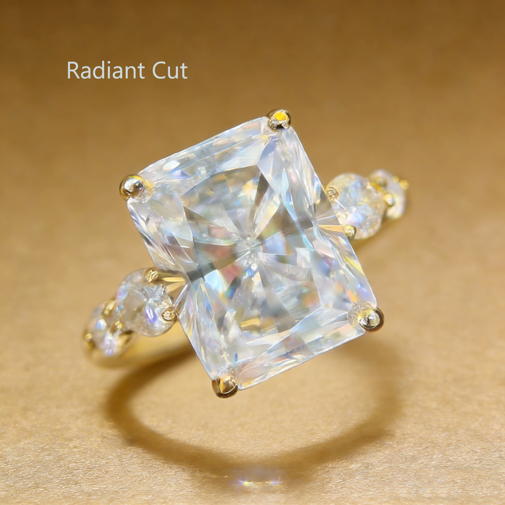 Bold&Chice 0.8-10CT Luxury Five-Stone Moissanite Ring, S925 Silver Lab Created Diamond, Elegant Multi-Cut Statement Ring for Her