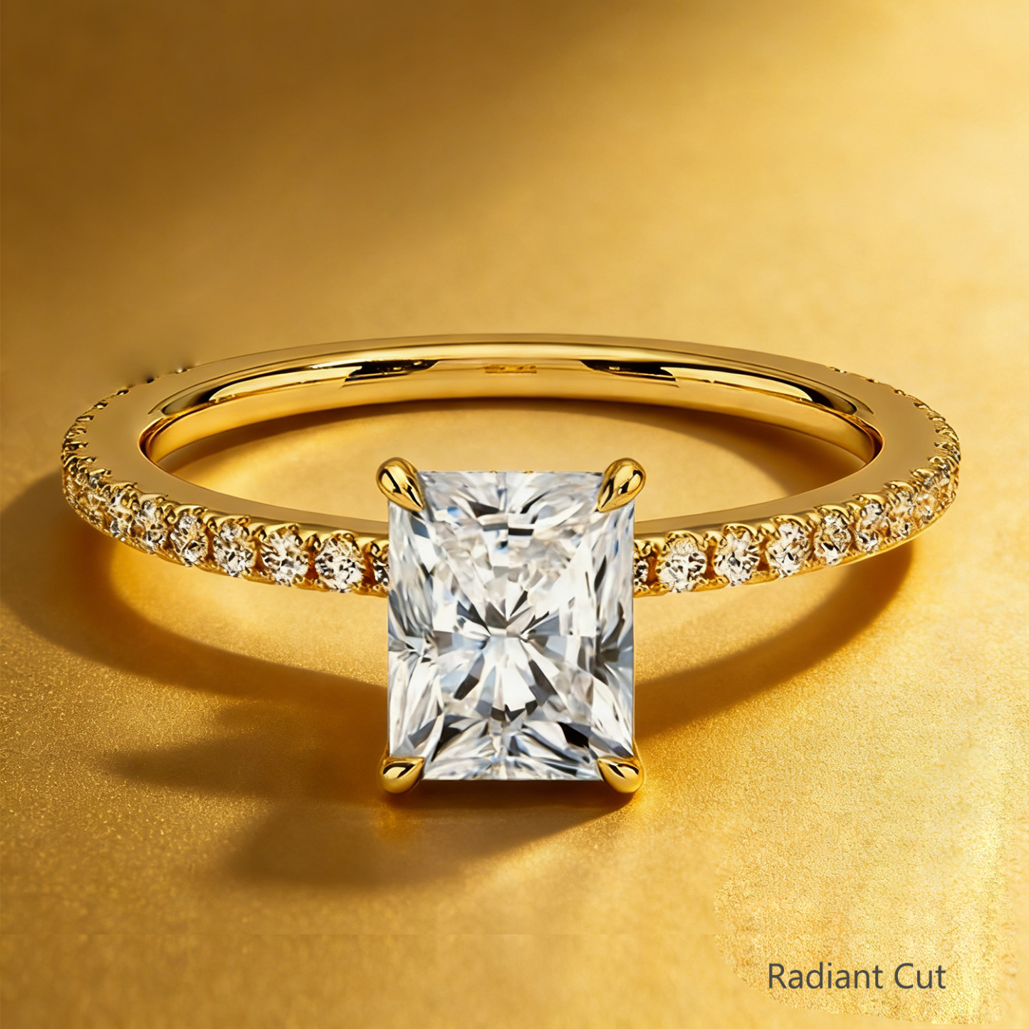 Bold&Chice 0.8-10CT Luxury Pave Moissanite Ring, S925 Silver Lab Created Diamond, Elegant Multi-Cut Statement Ring for Her