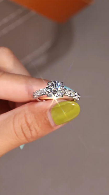 Bold&Chice 3CT Round Cut Moissanite Ring, Lab Created Moissanite, Perfect Proposal & Anniversary Gift for Women