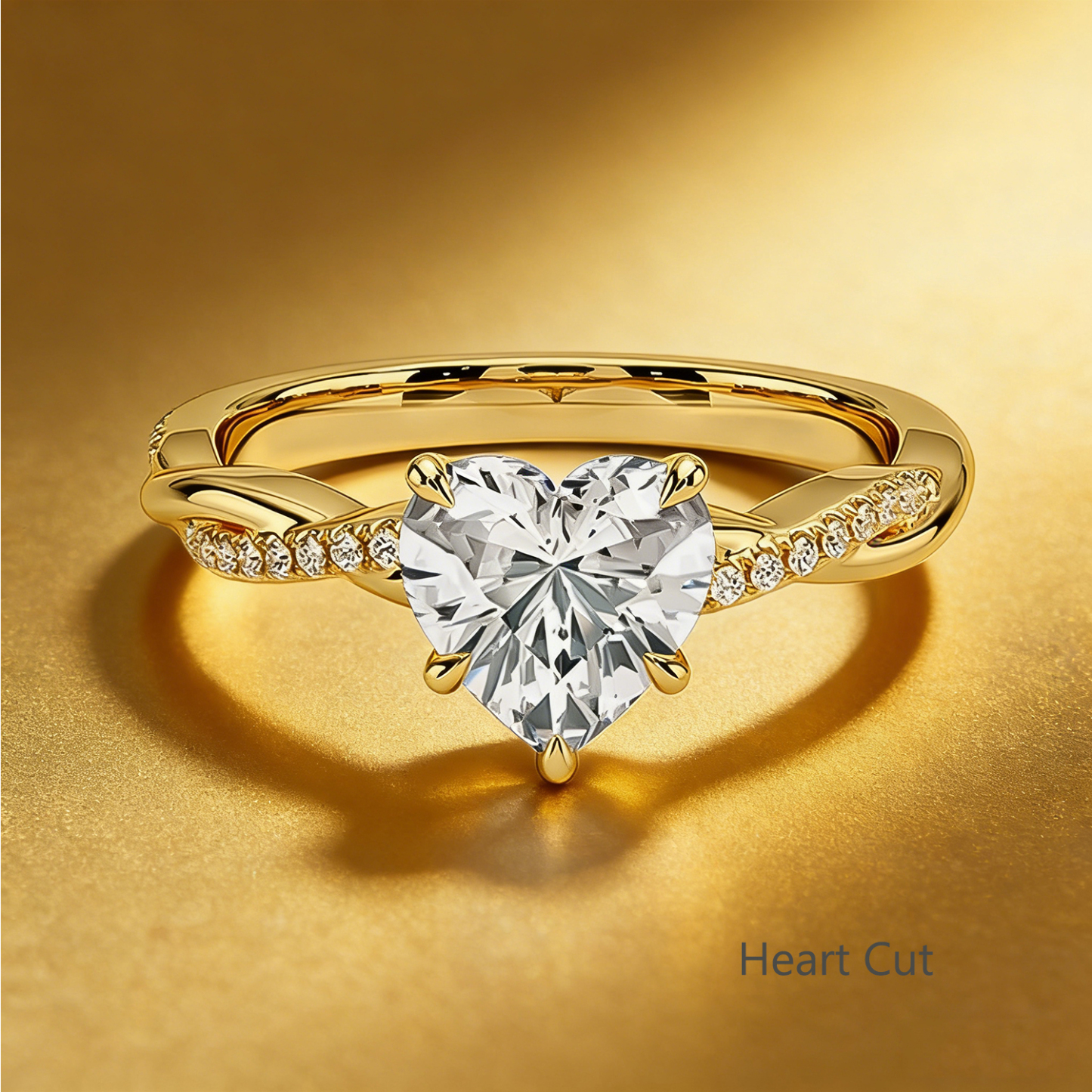 Bold&Chice 0.8-8CT Twisted Setting Moissanite Ring, Multi-Cut S925 Silver Lab Created Diamond Ring for Women