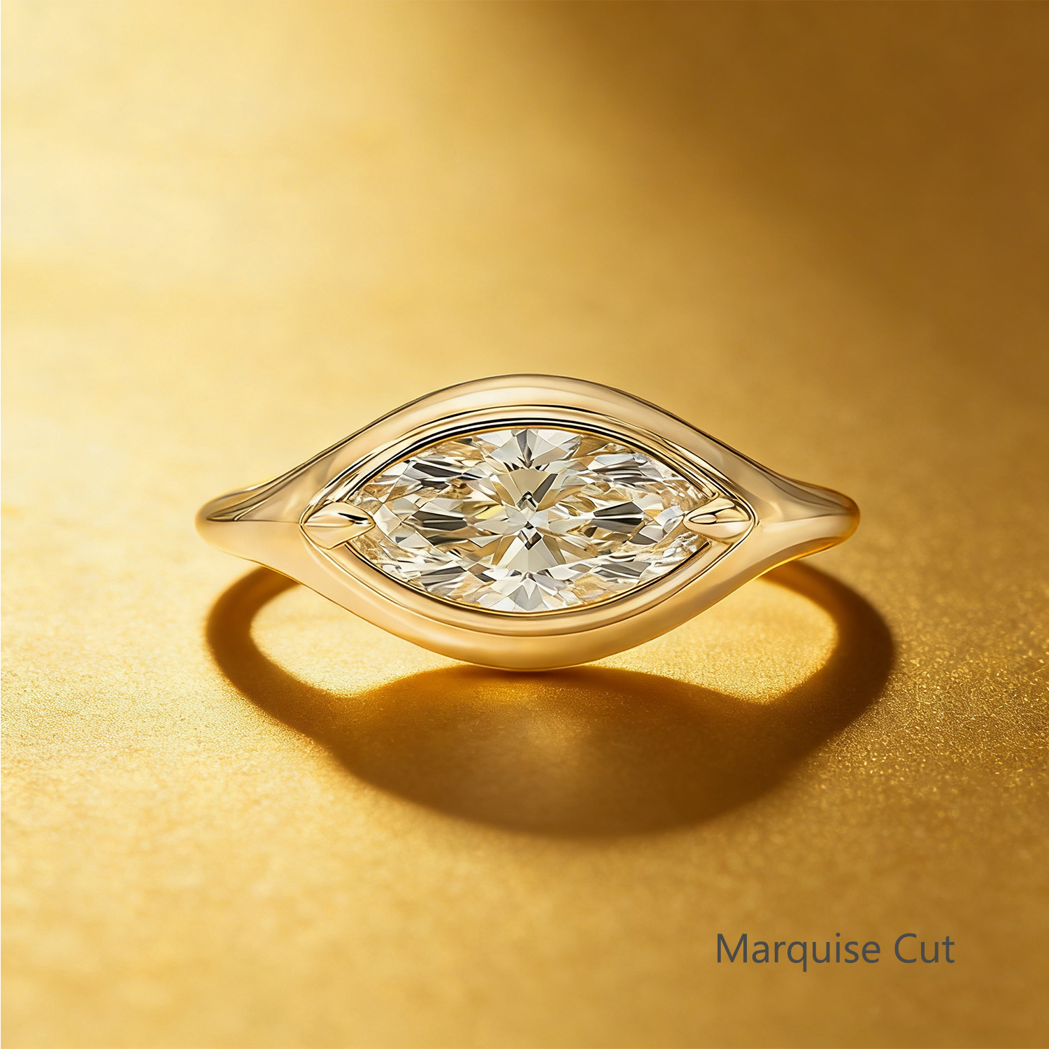 Bold&Chice 1-3CT East-West Setting Moissanite Ring, S925 Silver Lab Created Diamond, Sleek Multi-Cut Statement Ring for Her