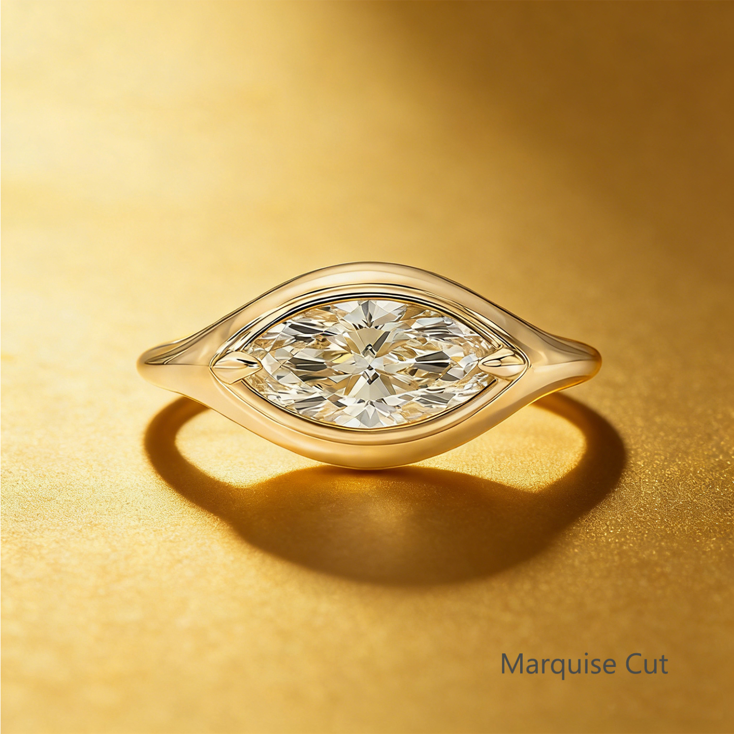 Bold&Chice 1-3CT East-West Setting Moissanite Ring, S925 Silver Lab Created Diamond, Sleek Multi-Cut Statement Ring for Her