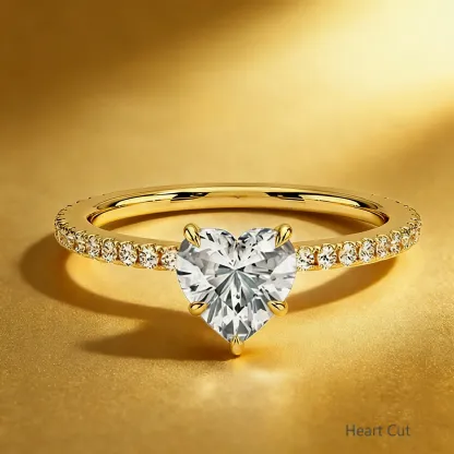 Bold&Chice 0.8-10CT Luxury Pave Moissanite Ring, 18K Gold Plated  S925 Silver Lab Created Diamond, Elegant Multi-Cut Statement Ring for Her