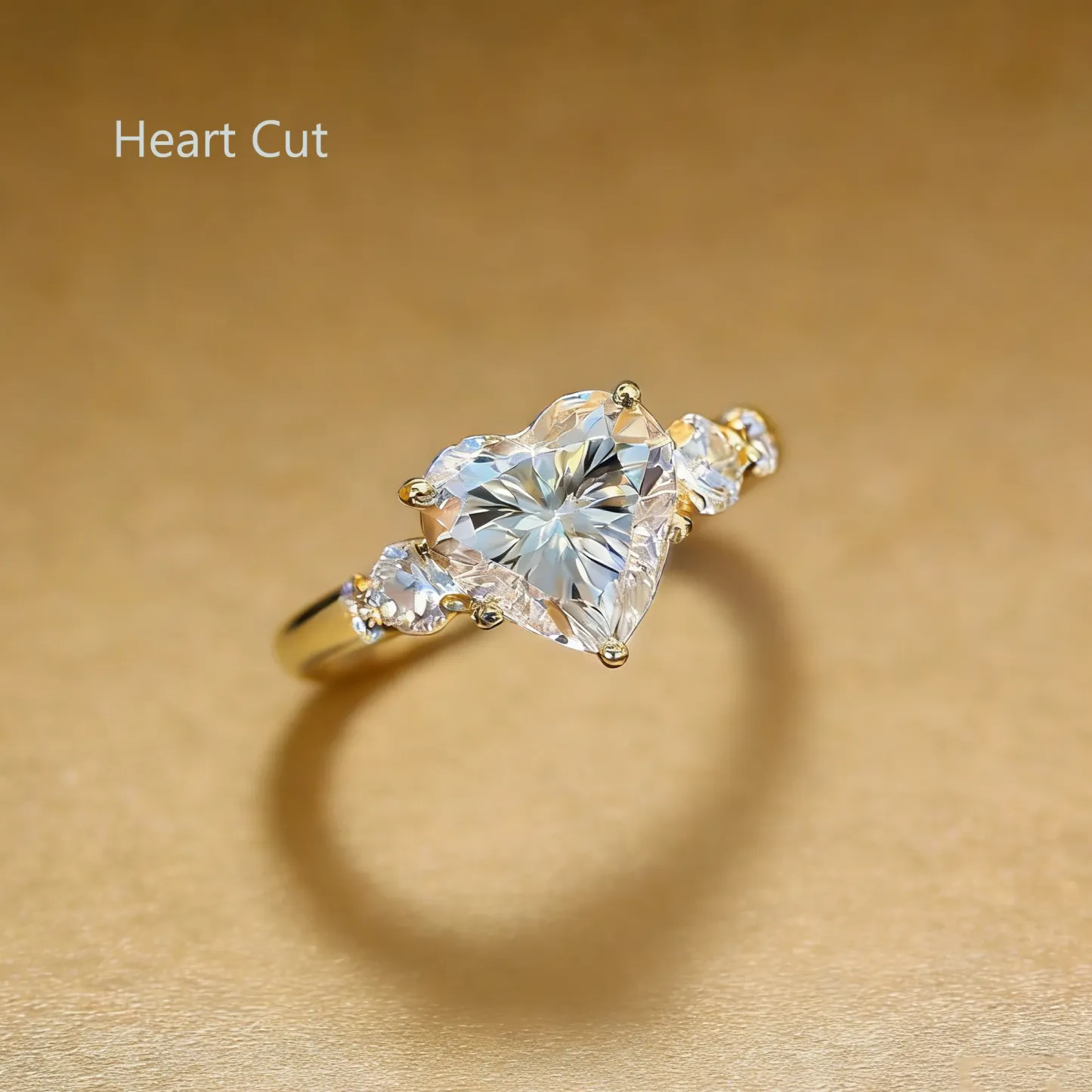 Bold&Chice 0.8-10CT Luxury Five-Stone Moissanite Ring, 18K Gold Plated S925 Silver Lab Created Diamond, Elegant Multi-Cut Statement Ring for Her