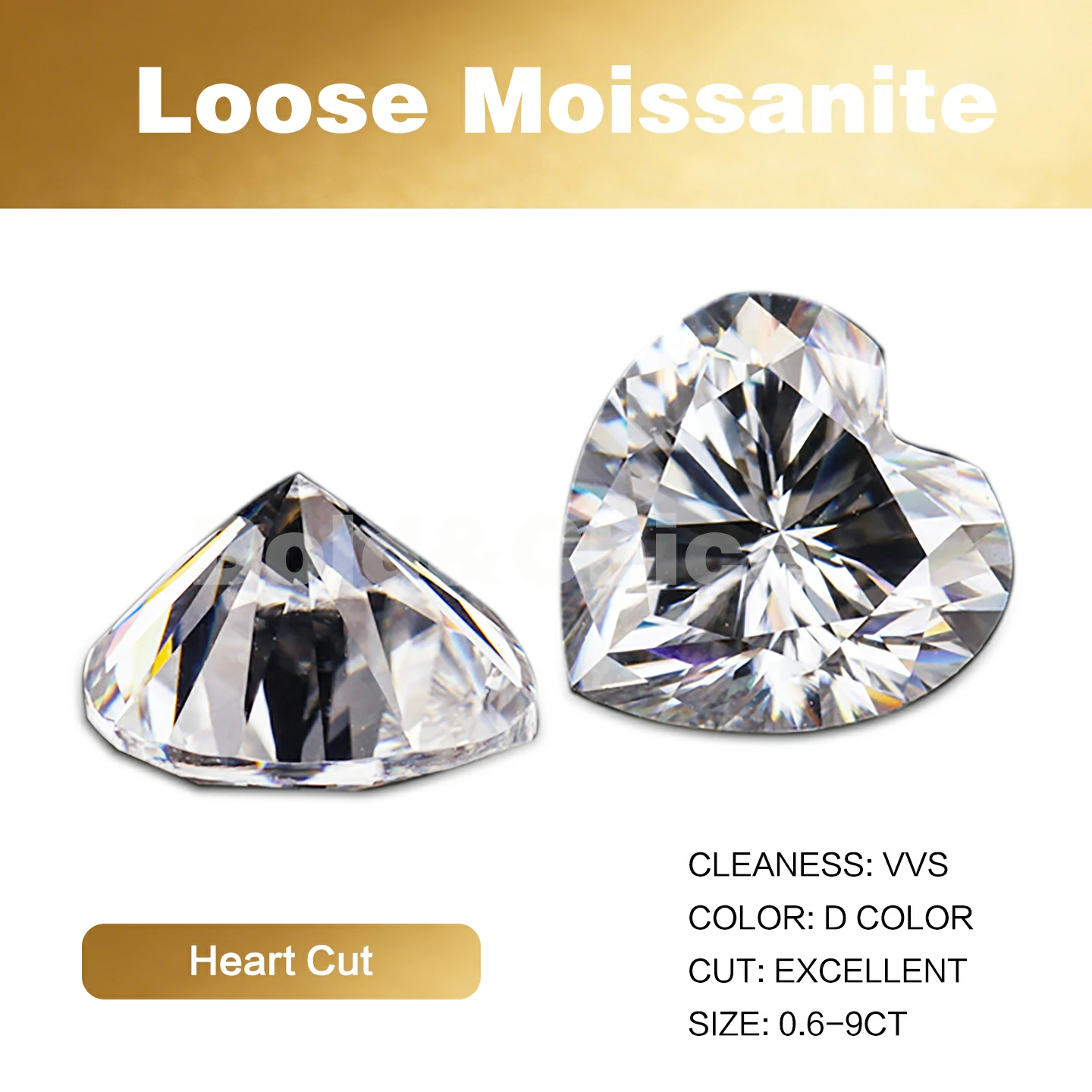 Bold&Chice Moissanite Loose Stone Heart Cut, 0.06-9CT With Unique Laser Inscription, D Color VVS1 8Heart & 8Arrow Cut, Ideal for Collection & Jewelry Design