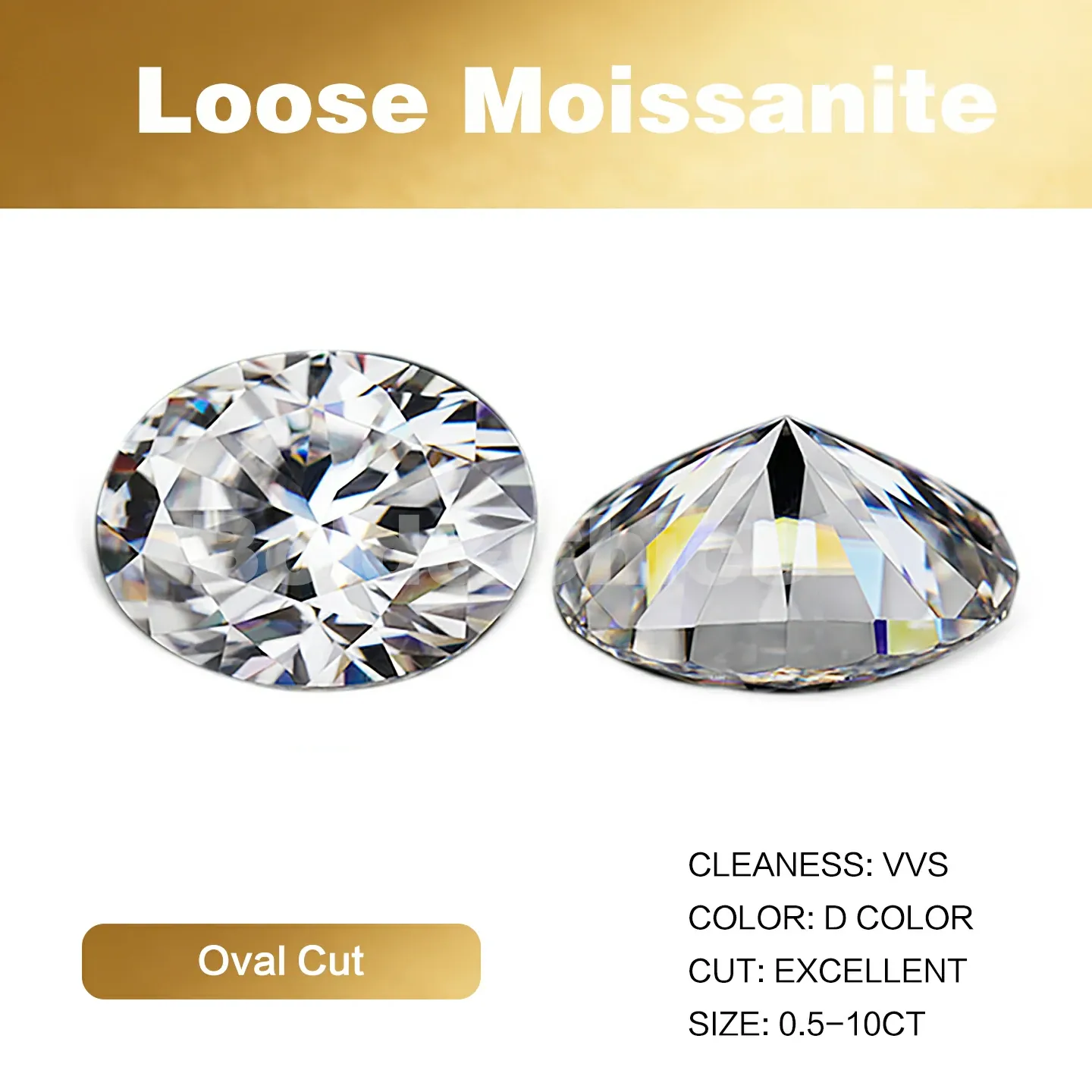 Bold&Chice Moissanite Loose Stone Oval Cut, 0.1-10CT With Unique Laser Inscription, D Color VVS1 8Heart & 8Arrow Cut, Ideal for Collection & Jewelry Design