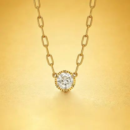 Bold&Chice 1-2CT Sunburst Bezel Moissanite Jewelry Set, 18K Gold Plated S925 Silver Lab Created Diamond, Complete Matching Statement Set  (Ring/Necklace/Earrings/Bracelet)