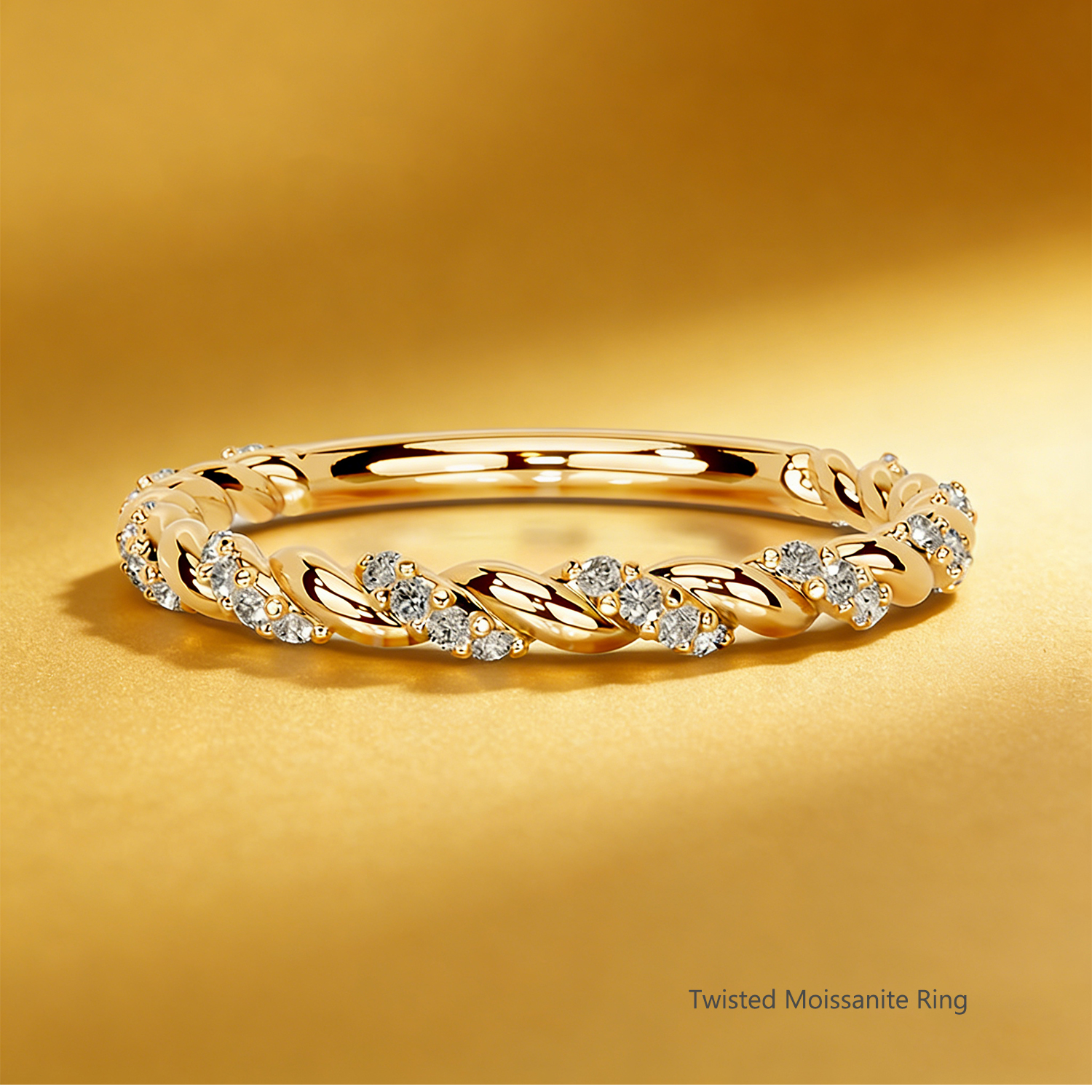 Bold&Chice 0.5-1CT Eternity Band Moissanite Ring, 18K Gold Plated S925 Silver Lab Created Diamond, Timeless Multi-Style Statement Ring for Her