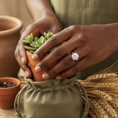 Bold&Chice Lab-Created Moissanite Ring, S925 Silver 6-Prong Promise Ring, 0.3/0.5/1/2CT