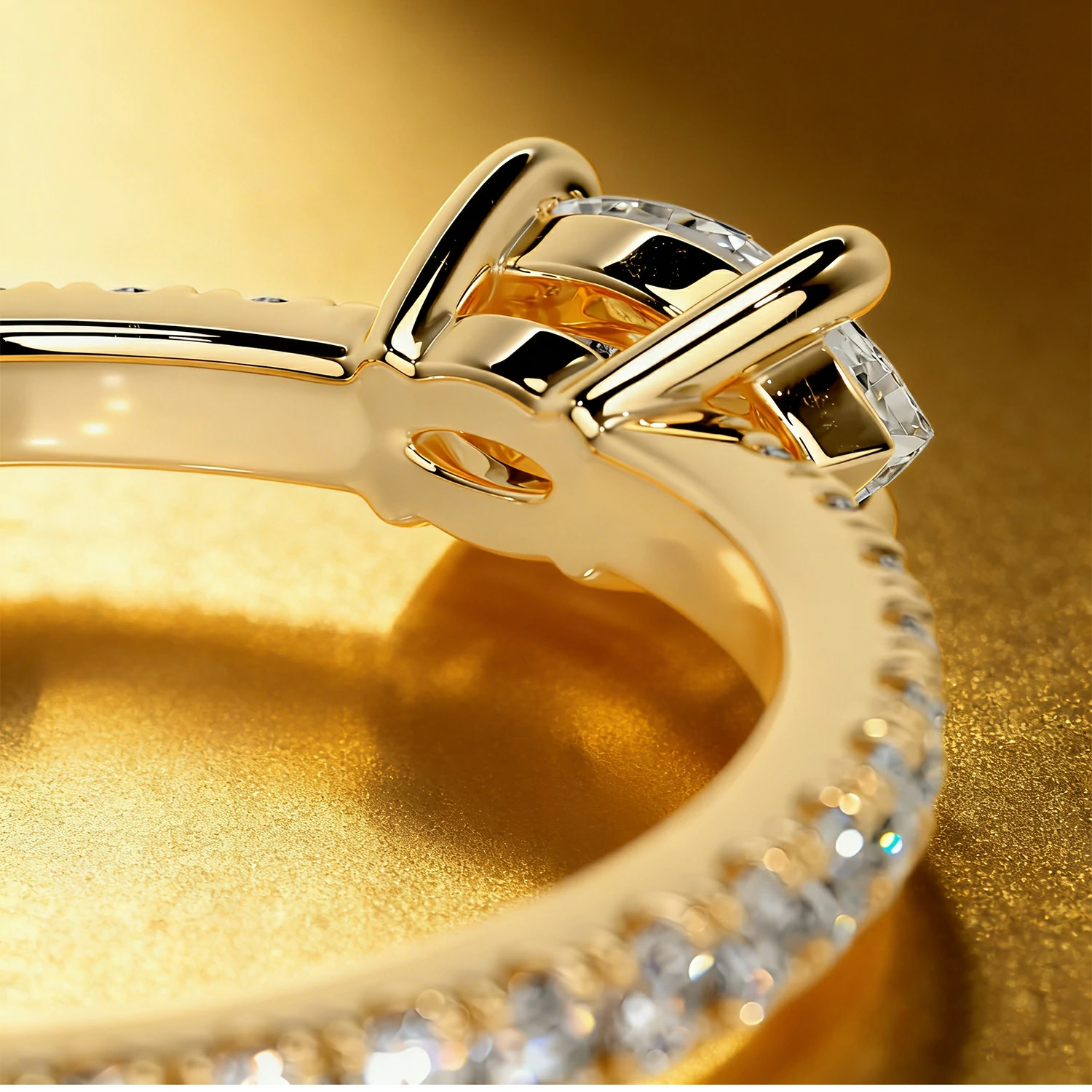 Bold&Chice 0.5-1CT Eternity Band Moissanite Ring, 18K Gold Plated S925 Silver Lab Created Diamond, Timeless Multi-Style Statement Ring for Her