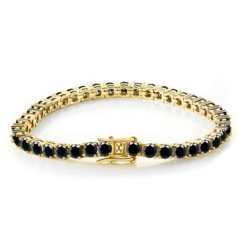 Bold&Chice Luxury Round Cut Moissanite Tennis Bracelet, S925 Silver Lab Created Diamond, Shiny Single Row Statement Bracelet for Her