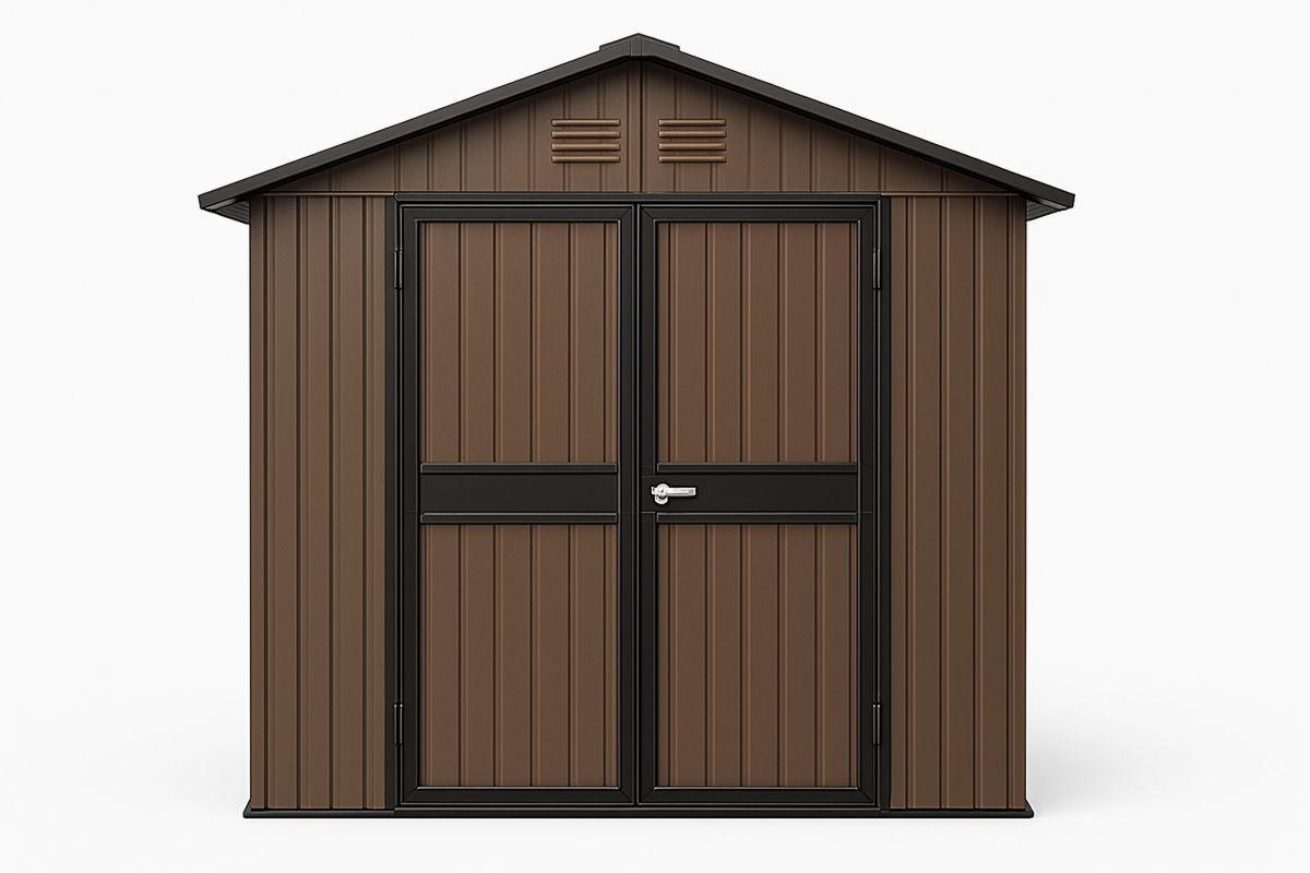 Outdoor Resin Storage Shed with Double Door 180cm x 120cm x 200cm-Finerlifes