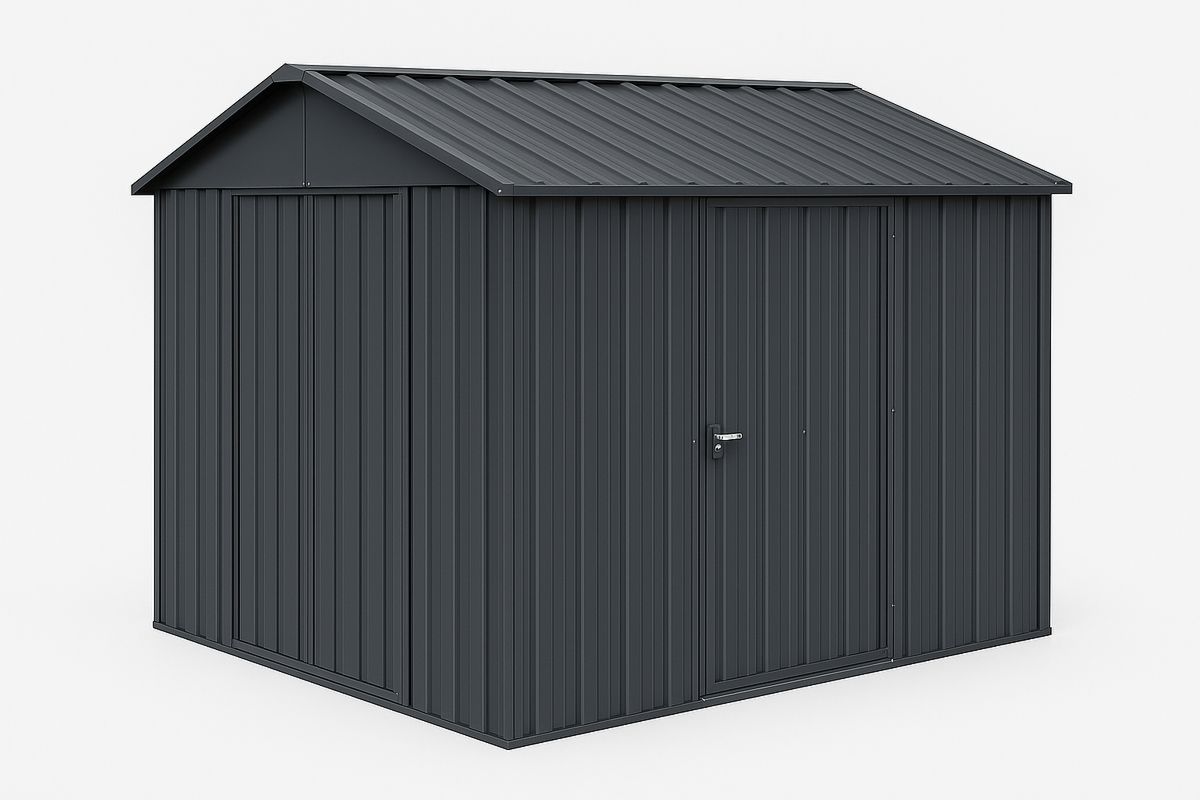 Steel Utility Storage Shed Galvanised Grey 213cm x 132cm x 180cm-Finerlifes