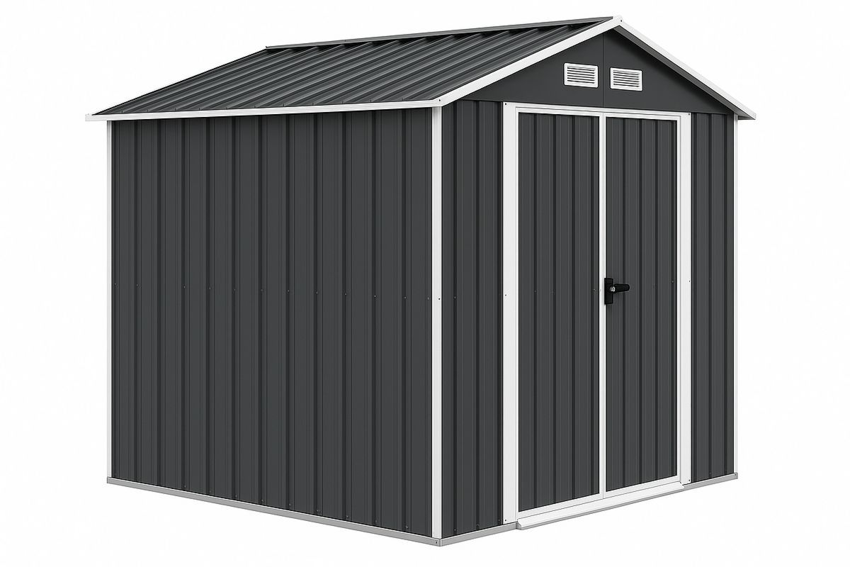 Outdoor Metal Garden Storage Shed 2m x 1.5m Anthracite-Finerlifes