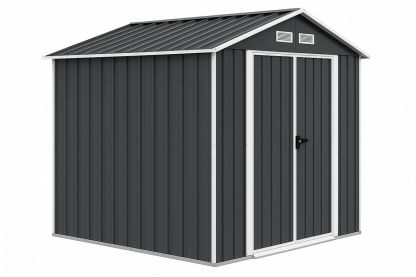 Outdoor Metal Garden Storage Shed 2m x 1.5m Anthracite-Finerlifes