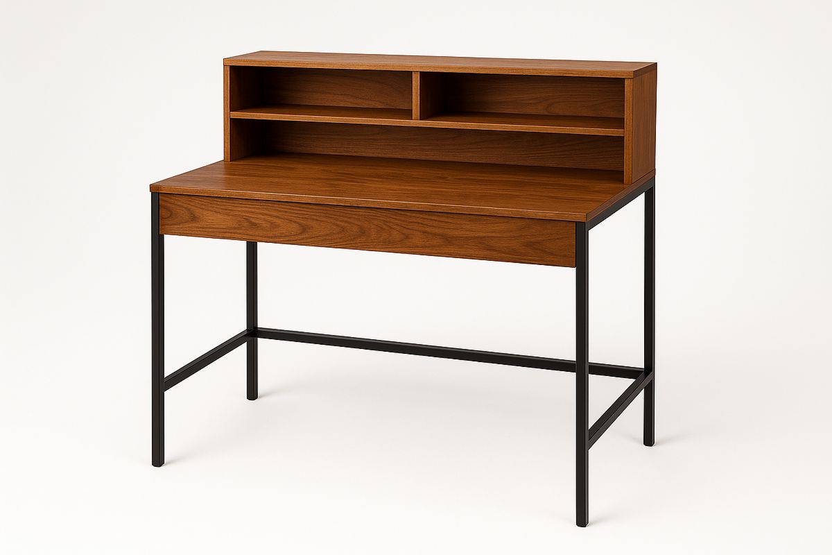 Wood Office Desk with Metal Frame 120x60x90cm-Sleekwaysy
