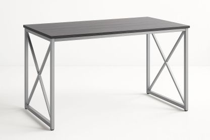Office Desk with MDF Top and Steel Frame 120cm Black and Silver-Sleekwaysy