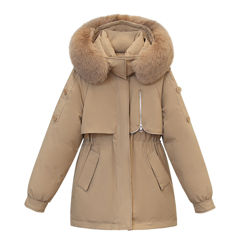 Drawstring waist fur jacket-Massicos