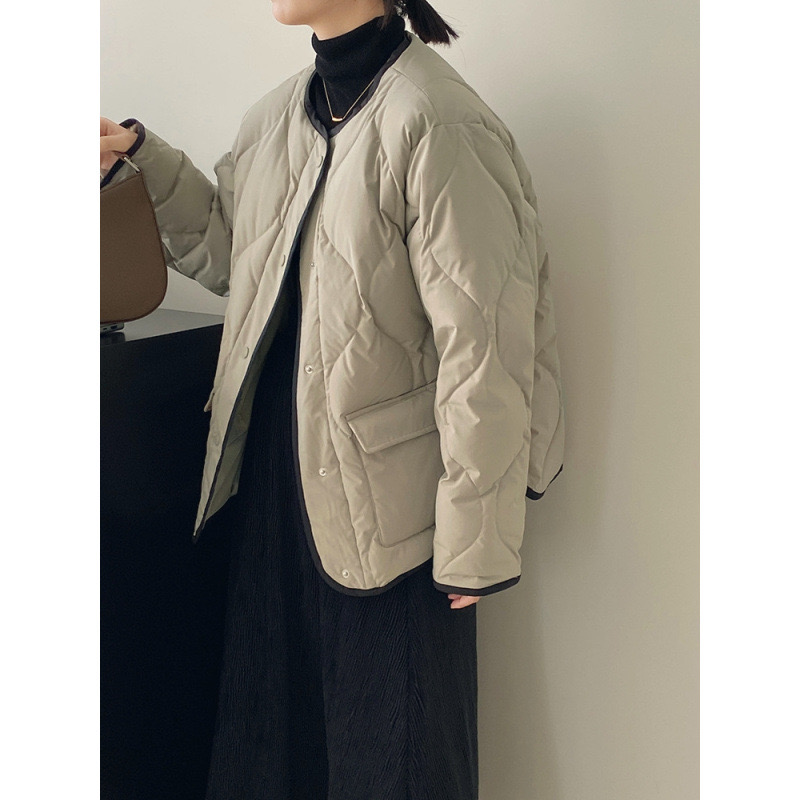 Designer down embroidered jacket