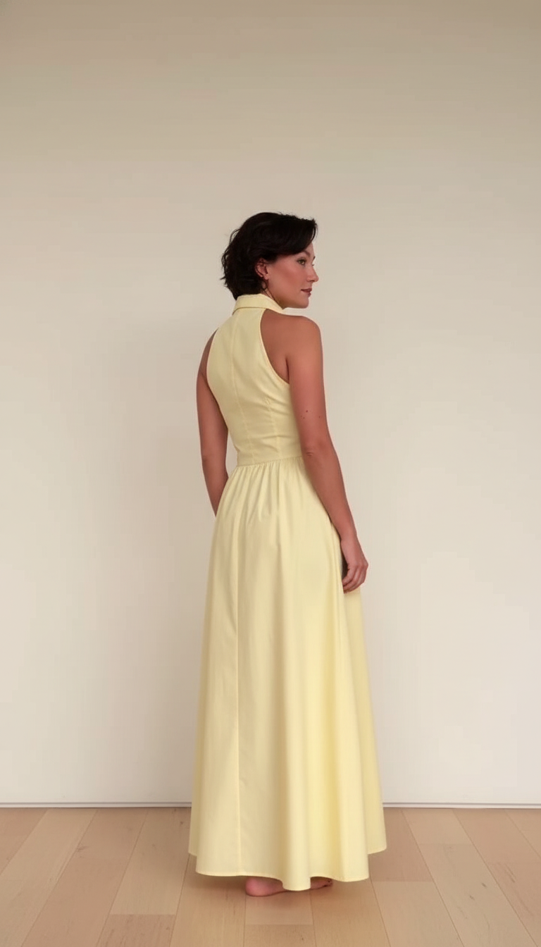 Yellow Button-Down Front Maxi Dress product image 6
