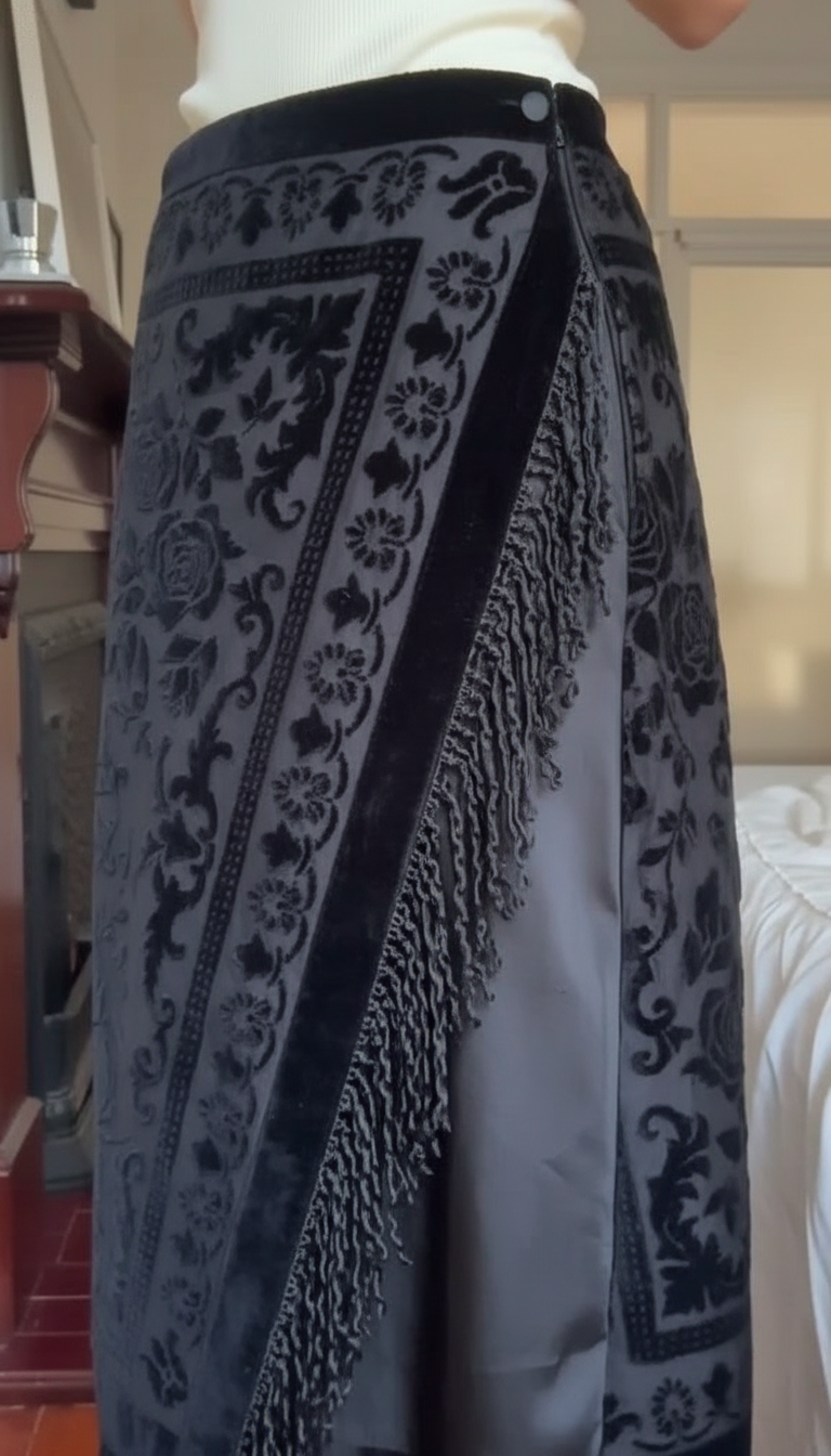 Black Floral Fringe Skirt Set product image 6