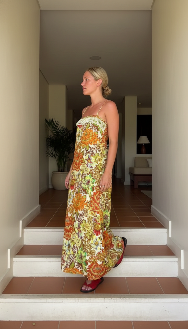 Floral Fringe Trim Maxi Dress product image 6