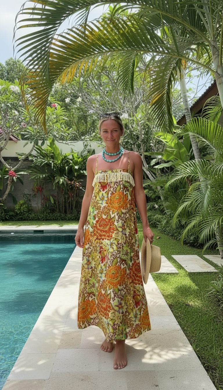 Floral Fringe Trim Maxi Dress product image 7