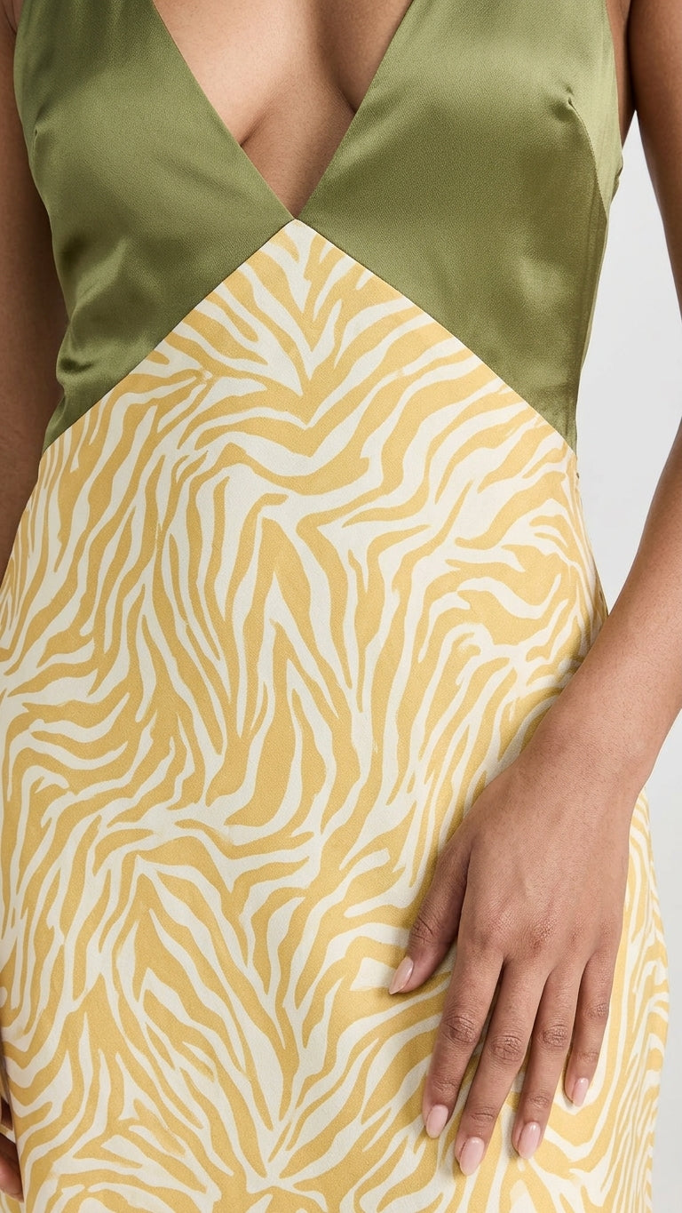 Butter Yellow Glow Summer Printed Maxi Dress Butter Yellow Maxi Dress with Asymmetric silhouette and Textured texture, additional styling view for Wedding Guest, Brunch in SoHo, US Coastal Glam by Massicos