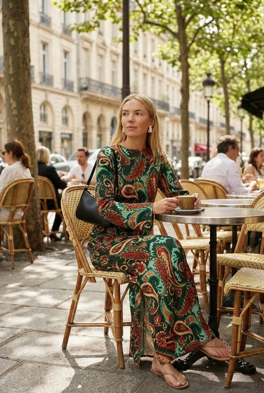 Emerald Paisley Reverie Dress