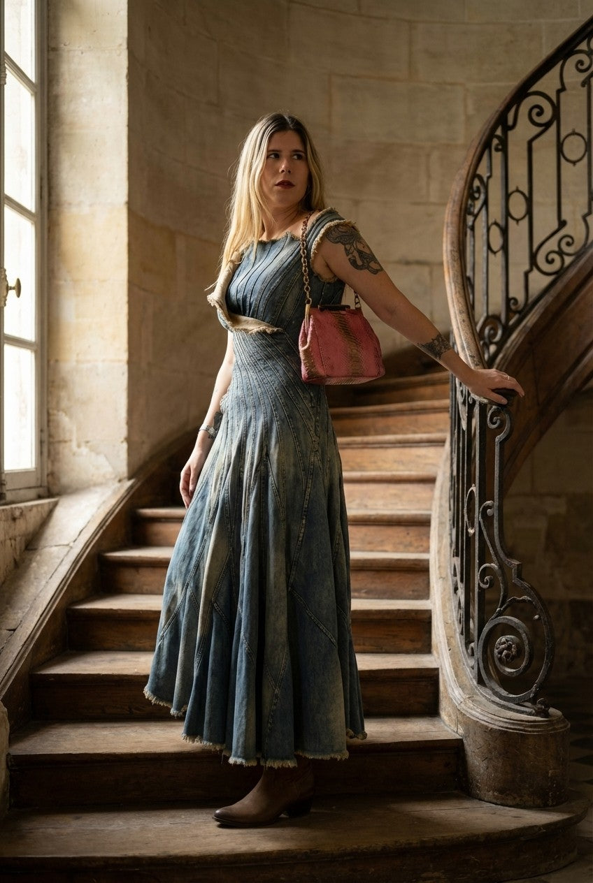 Indigo Sculpted Denim Dress