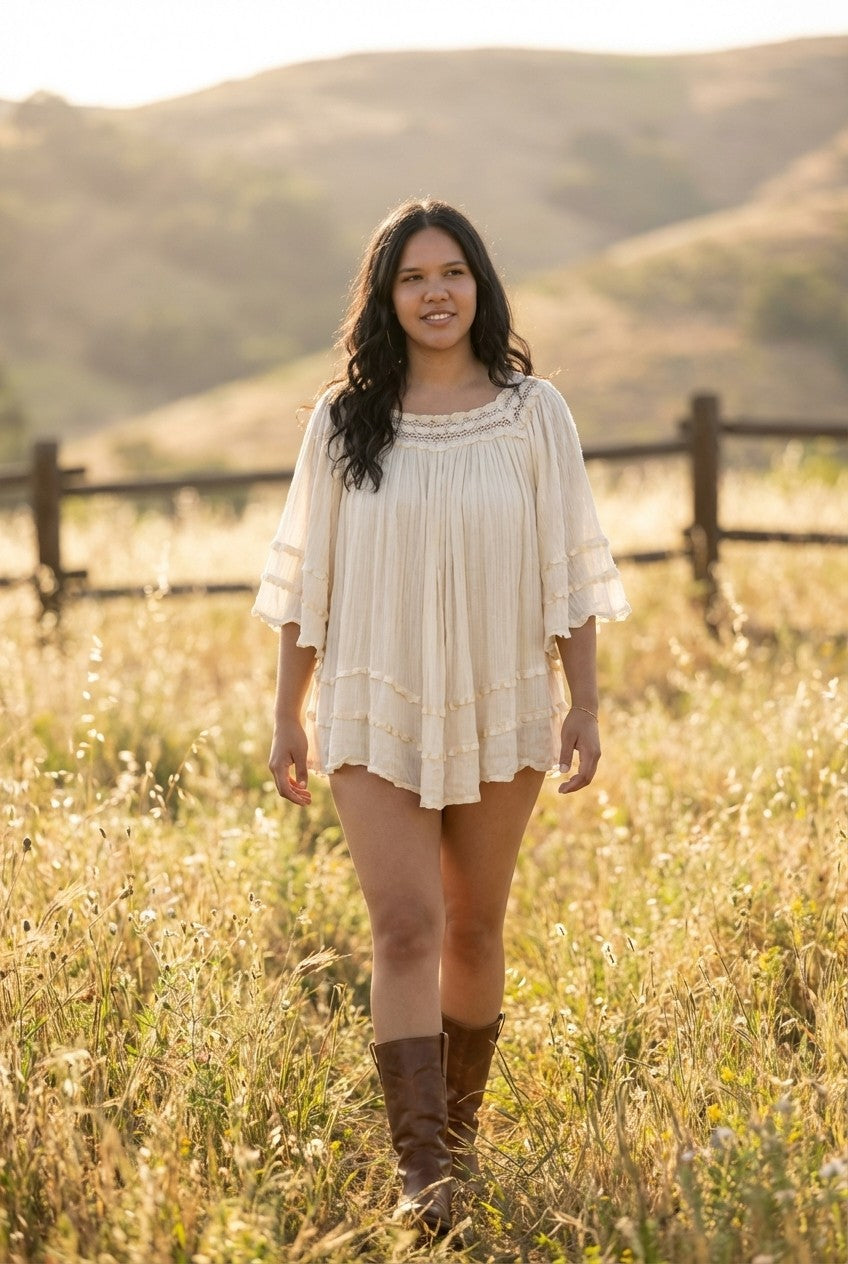 Ivory Whisper Tiered Dress