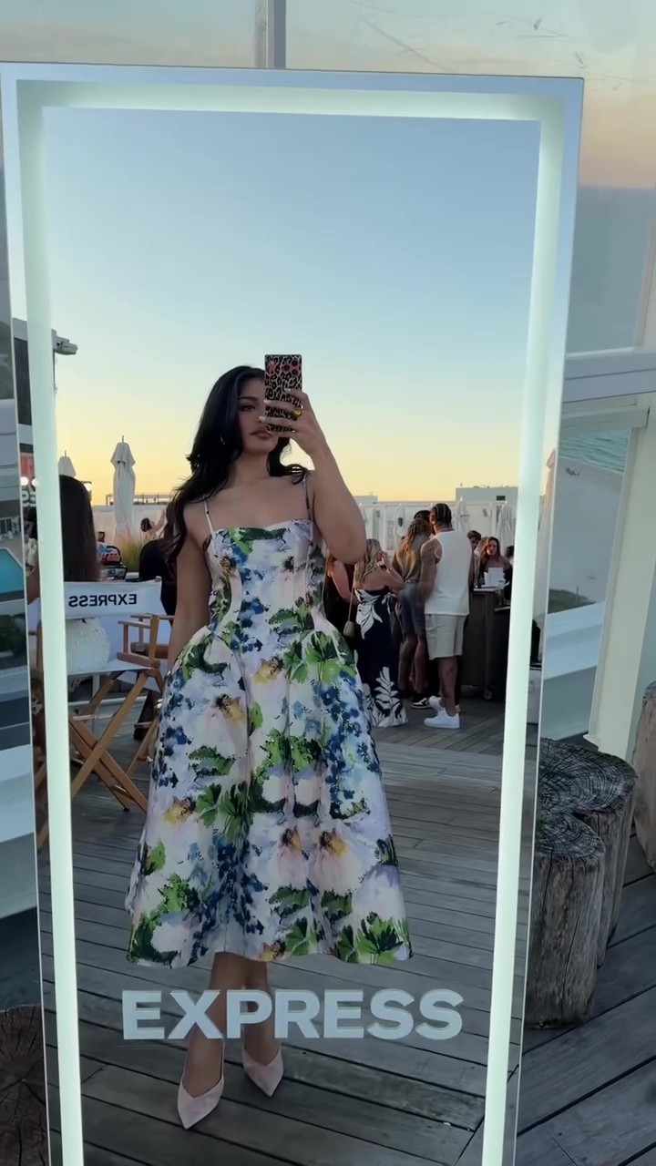 Flora Lumière Strapless Midi Dress