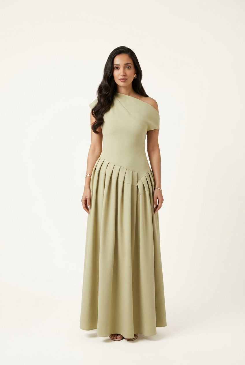 Sage Poise Evening Dress
