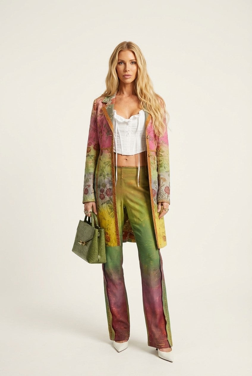 Verdant Muse Printed Tailored Set