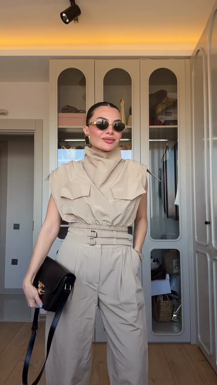 Vest-style casual two-piece set