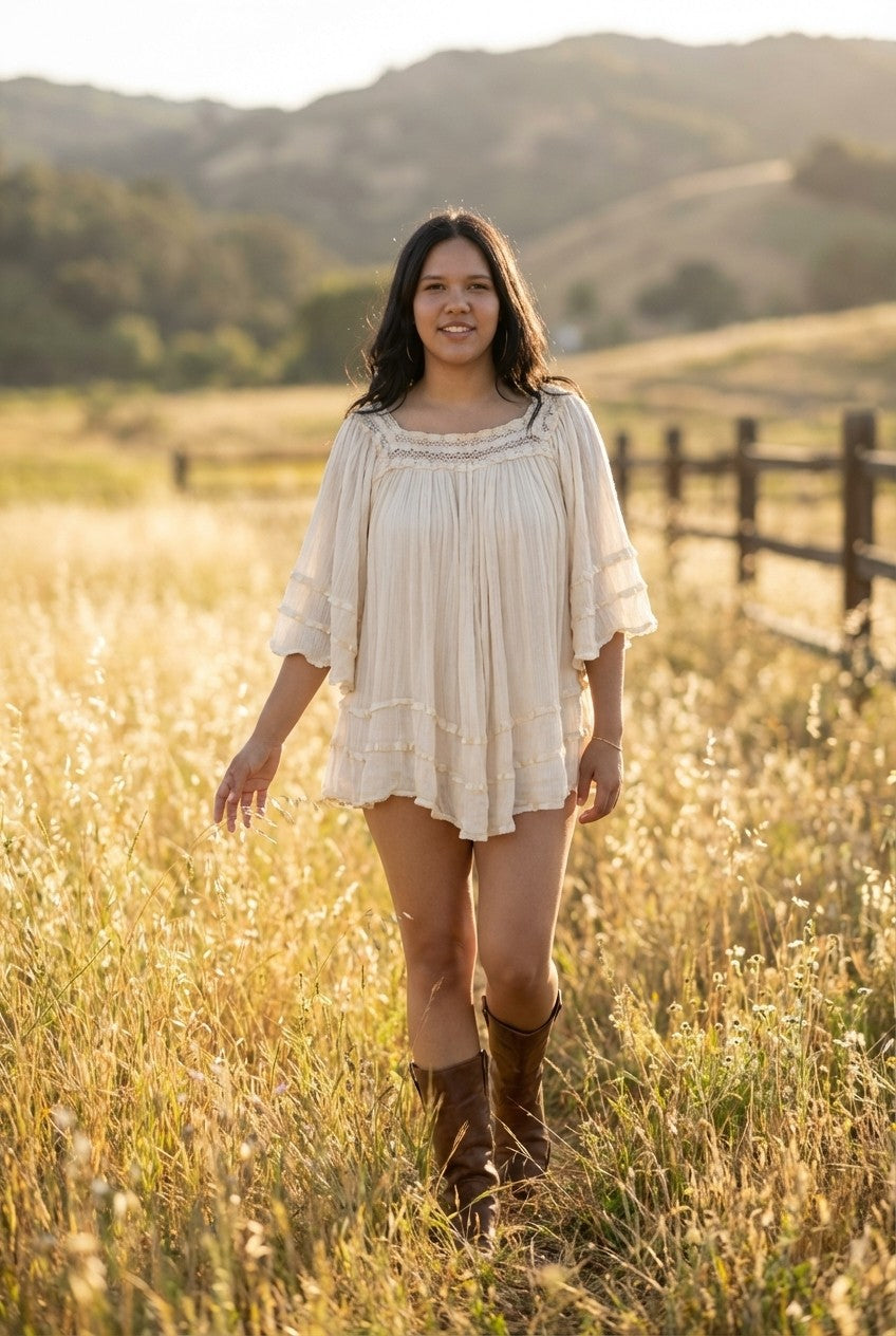 Ivory Whisper Tiered Dress